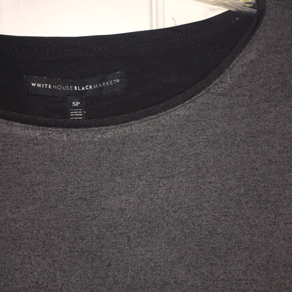 WHBM Long Sleeve Snit Twofer Top, Gray and Black Size SP - Picture 2 of 6